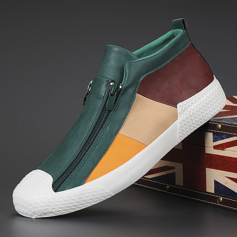 Men's Autumn Breathable Low-Cut Color-Block Sneakers