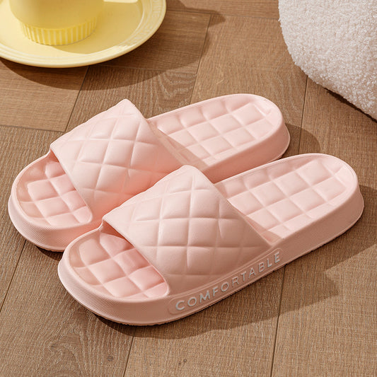 Men's Soft-Sole Plaid Indoor Slippers for Summer